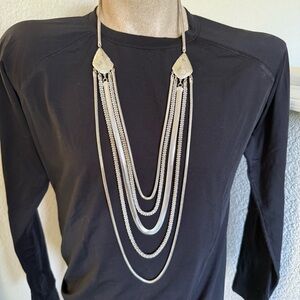 Chico’s Multi Strand SilverTone Statement Necklace